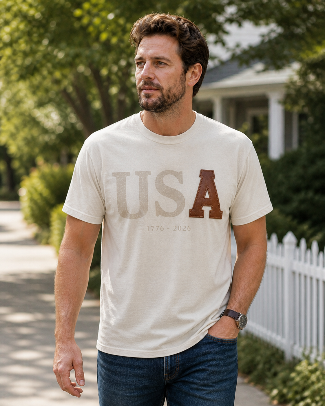 Off-white USA 1776–2026 graphic T-shirt